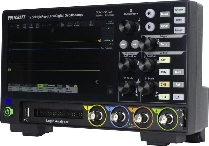 Immagine prodotto Voltcraft DOV1254 LA Digital-Oszilloskop 125 MHz 4-Kanal 1.25 GSa/s 100 Mpts 12 (CAT II)