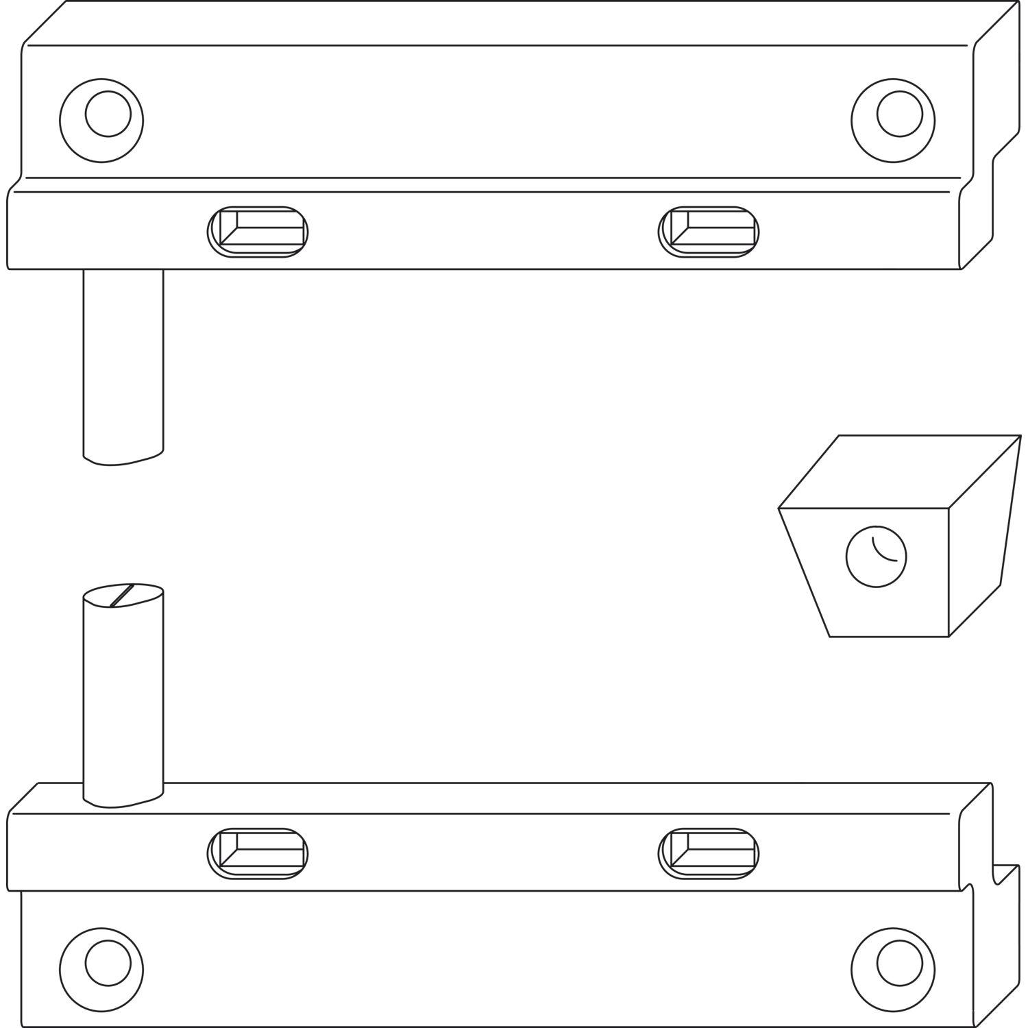 Maco, Möbelausstattung, RUSTICO Schliesszapfenplatten-Garnitur BLR R3, Ladenabstand 25 mm, schwarz (1 Stk.)