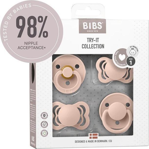 Image du produit Bibs tétine Try-It Collection, Blush (4 x, jusqu'à 6 M.)