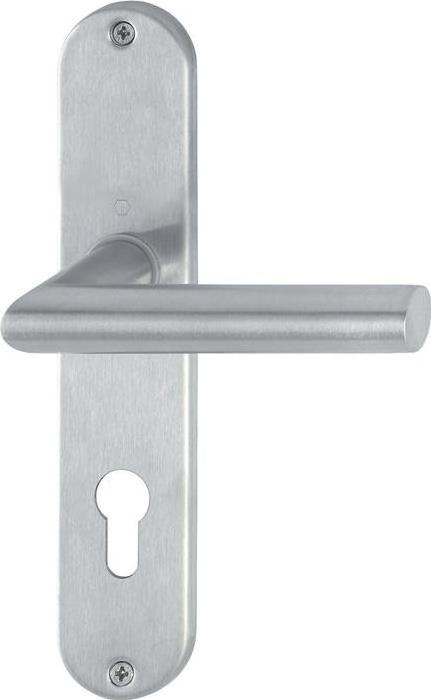 Hoppe Langschildgarnitur Amsterdam E1400Z/302 Edelstahl F69 PZ 72 mm (Türschildgarnitur)