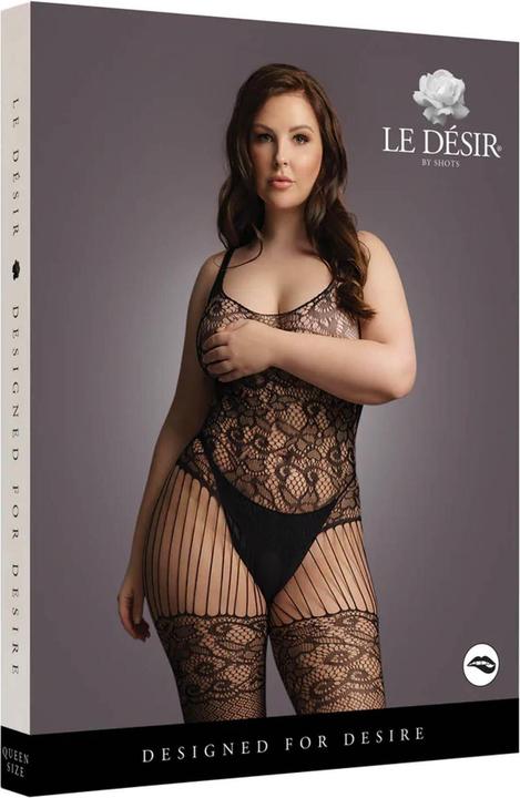 Actual product image Le Désir Lace and Fishnet Bodystocking - OSX (4XL)