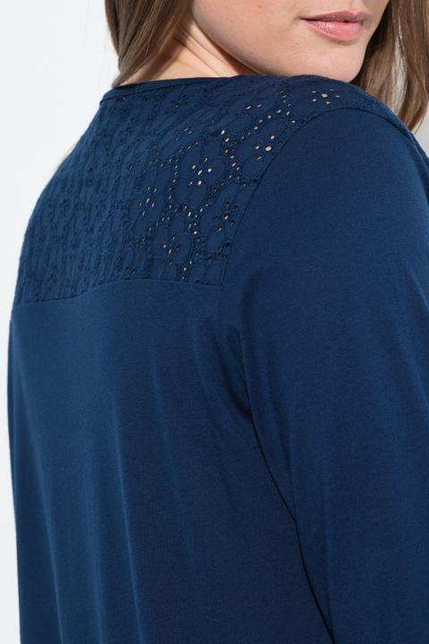 Produktbild Ulla Popken Pyjama, Zweiteiler, Lochstickerei, Zierfalte, 3/4-Arm (42, 44)