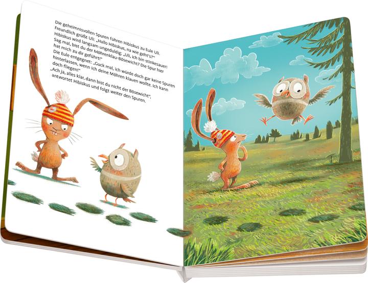 Actual product image Ravensburger Hare Hibiscus and the carrot thief - children's book from 3 years, cardboard picture book, picture (German)