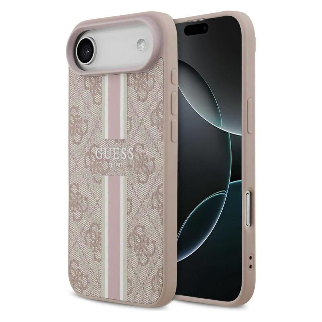 Guess - Hardcase 4G Printed Stripes MagSafe (GUHMP17MP4RPSP) - IPhone 17 Air - Pink (Apple IPhone 17), Smartphone Hülle, Pink