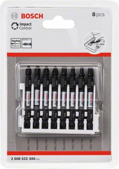 Actual product image Bosch Professional Zubehör Bit inlays Impact Control (PH2, PZ2, PH3, PH1, SL 5.5, T 25, T 15, T 20, T 30)