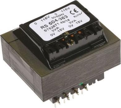 Immagine prodotto Rs Pro Trasformatore PCB 6VA 2x15V