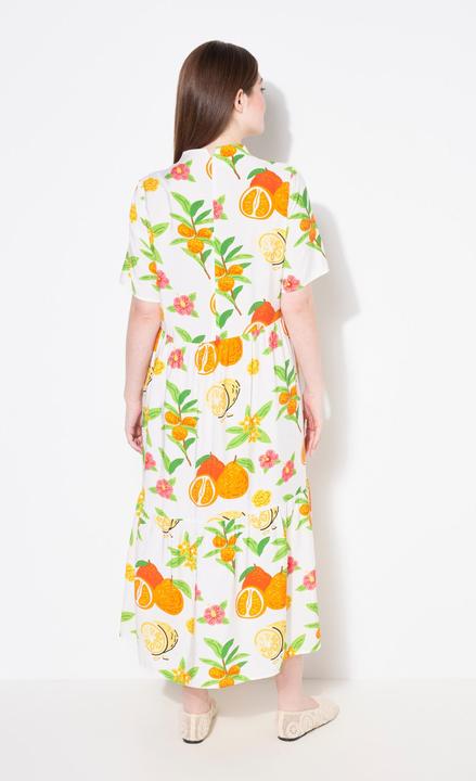 Produktbild Ulla Popken Maxikleid, Volantsaum, A-Linie, Kelchkragen, Halbarm (50, 52)