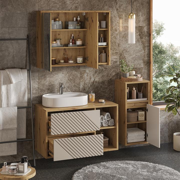 Produktbild Vicco Badmöbel-Set Viola, Artisan-Eiche, 3 Teile