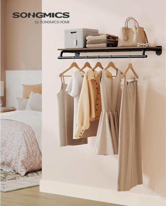 Image du produit Songmics Songmic Garderobe aus Holz und Metall,Braun