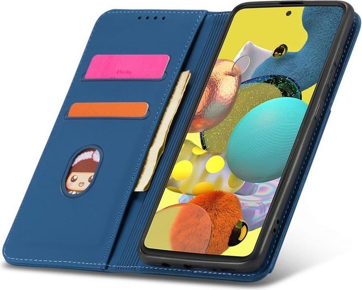 Produktbild Hurtel Magnet Card Case Case for Xiaomi Redmi Note 11 Pouch Card Wallet Card Holder Blue (Xiaomi Redmi Note 11)