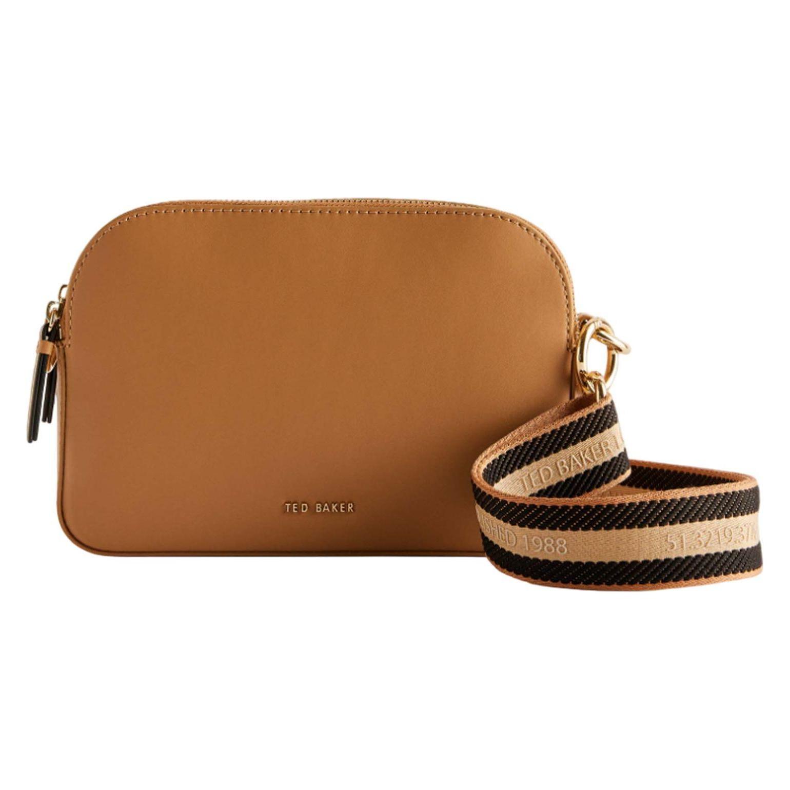 Ted Baker, Damen, Handtasche, Darcelo Branded Webbing Lederen Camera Tas, Braun
