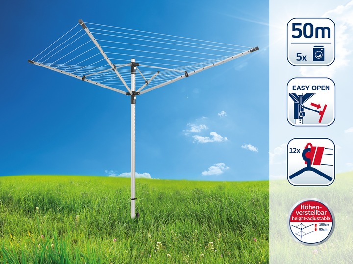 Produktbild Leifheit Wäscheschirm LinoLift 500 schwarz (50 m)