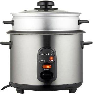 Actual product image F&H Group Nordic Sense - Rice cooker 1.5 litre 500 watt - Steel/Black (15232)