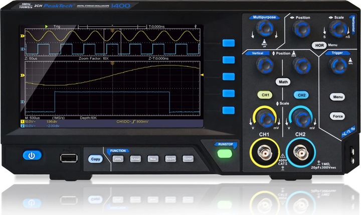 Actual product image Peaktech P 1400 Oscilloscope (CAT II 400V)