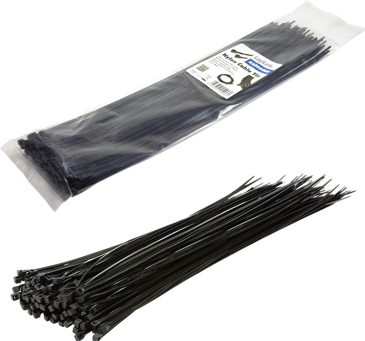 Actual product image LogiLink Cable tie 100 pieces, length: 400 mm, thickness: 4,4 mm, black (Plastic cable ties, 400 mm, 100 pcs.)