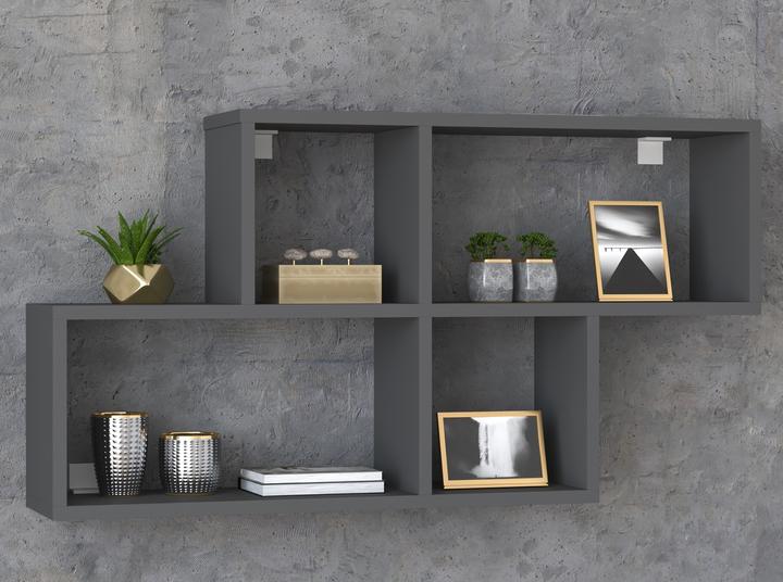 Actual product image VCM Wooden Wall Shelf Hanging Shelf Bookcase Wall Board Deco Board Lusas (100 x 20 x 53 cm)