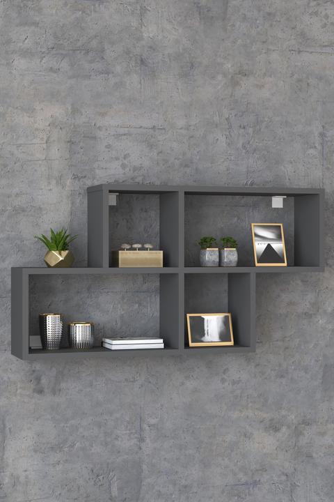 Actual product image VCM Wooden Wall Shelf Hanging Shelf Bookcase Wall Board Deco Board Lusas (100 x 20 x 53 cm)
