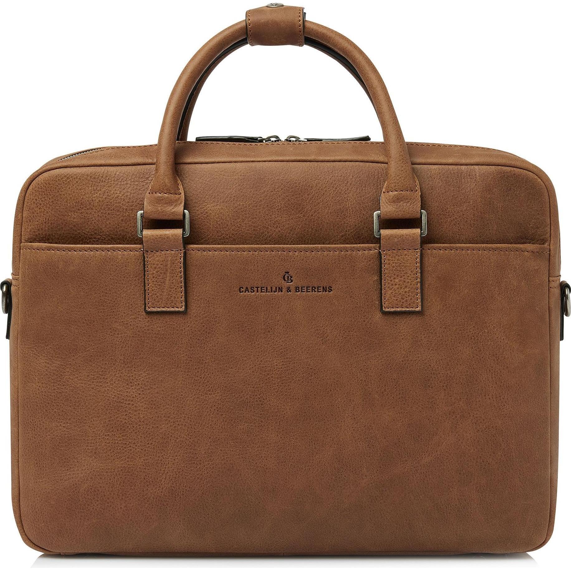 Castelijn & Beerens Carisma Aktentasche Leder 40 cm Laptopfach (17") (Carisma Laptoptas 15,6 RFID | cognac)