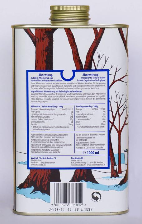 Produktbild Madal Bal Ahornsirup C+ (1480 g)
