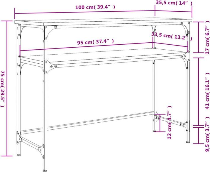 Produktbild vidaXL Konsolentisch (35.50 x 35.50 x 75 cm)