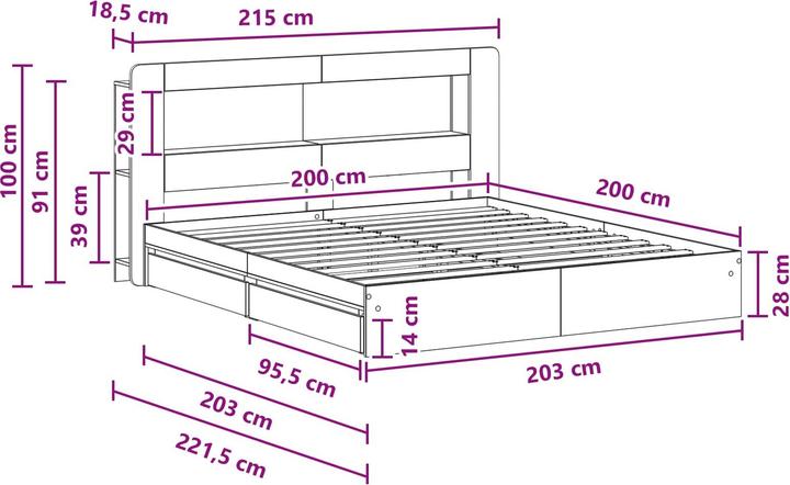 Image du produit vidaXL Bettrahmen (200 x 200 cm)