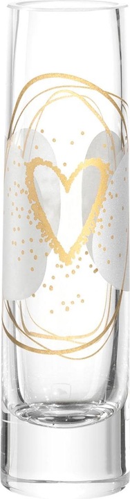 Immagine prodotto Leonardo Vaso Emozione Heart 17 cm, Oro/Trasparente (1 x, Ø 4,5 cm, 0.13 l)