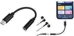 Actual product image LogiLink Cable USB-C to 3.5mm 0.13m Black (USB Type C, 3.5mm jack)