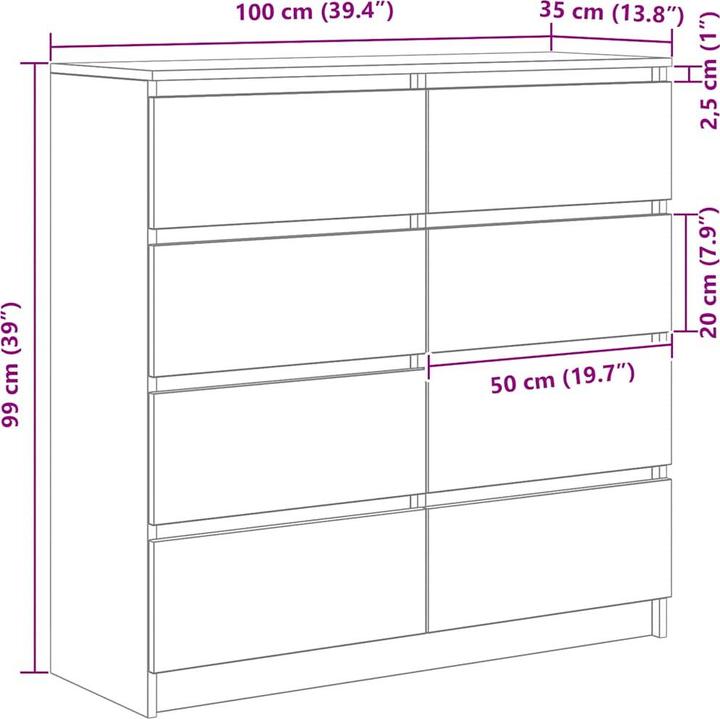 Produktbild vidaXL Sideboard (100 x 35 x 99 cm)