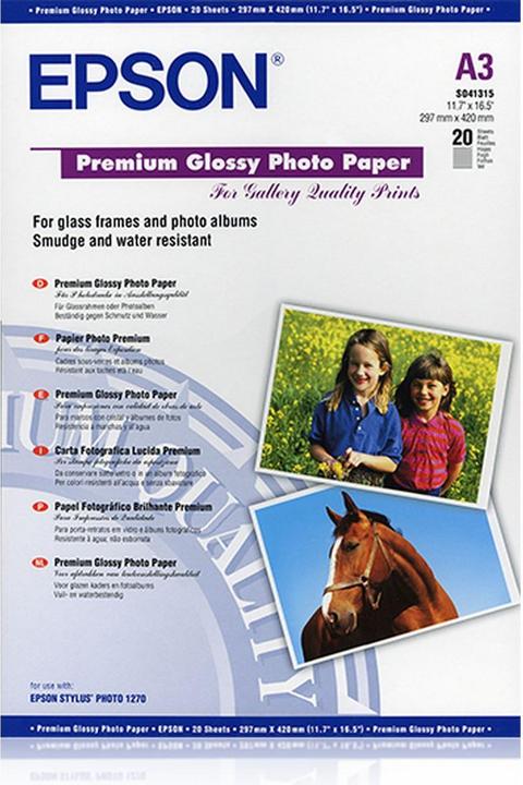 Produktbild Epson Premium Glossy (255 g/m², A3, 20 Stk.)