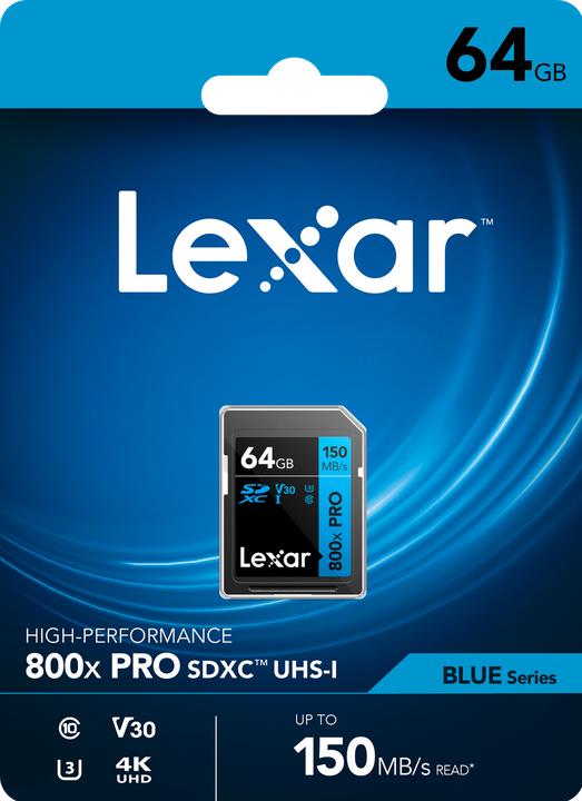 Immagine prodotto Lexar MEMORIA SDXC 64GB UHS-I/LSD0800P064G-BNNNG (64 GB, SDXC, U1, UHS-I)