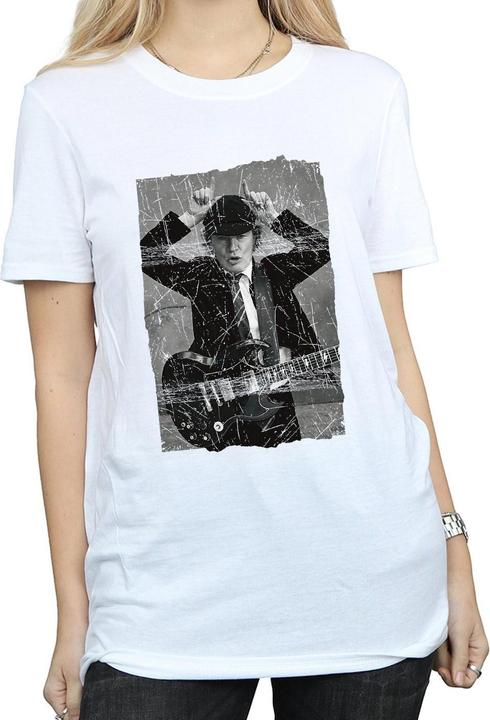 Produktbild AC/DC Angus Young Distressed Foto Baumwolle Boyfriend TShirt (S)