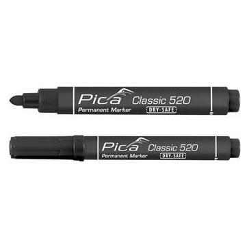 Pica, Marker, PI52046 520/46 Permanent Marker 1-4mm Rund Schwarz, 10 Stück (10 x)