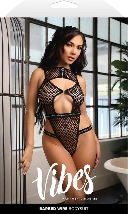 Actual product image Fantasy Lingerie barbed wire fishnet bodysuit, m/l (L, M)
