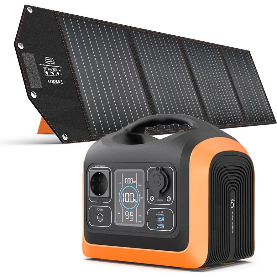 Hyrican, Power Station, Powerstation UPP-600 portabler Solargenerator inkl. Solar Modul (595.20 Wh)