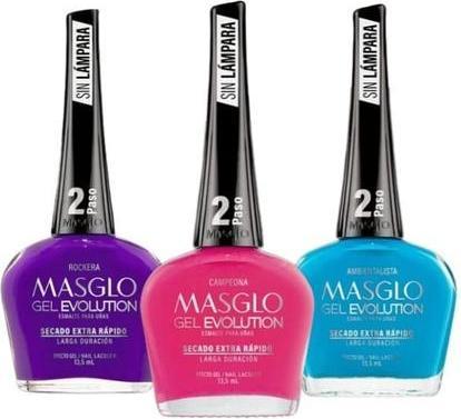 Immagine prodotto Masglo GEL EVOLUTION Smalto per unghie effetto gel 3 tonalità di colori Durata fino a 12 giorni (Smalto per unghie effetto gel)