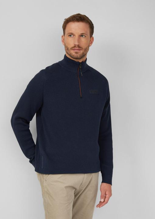 Produktbild s.Oliver Strickpullover Pullover aus Strukturstrick mit Troyer-Kragen (3XL)