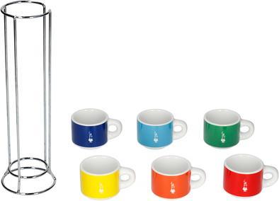 Productafbeelding Bialetti CUP Set van 6 porseleinen mokken met voet Koffiemok Kleur 60ml (65 ml, 6x)