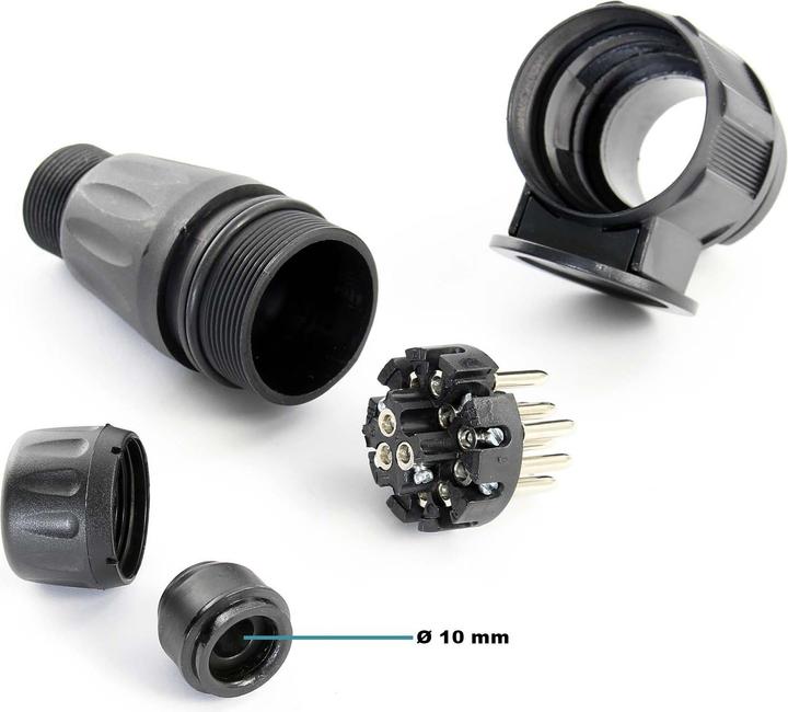 Actual product image Wiltec XPOtool 13-pole Trailer Socket 12V, Plastic Adapter for Cars, Vehicles, etc. Stop Light Blinker Ligh
