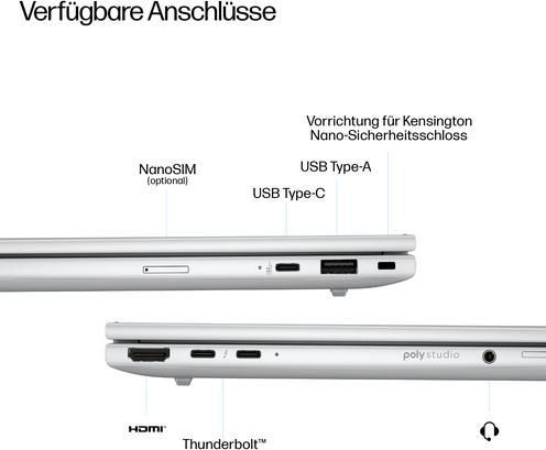 Actual product image HP EliteBook 8 G1i Intel Core Ultra 7 258V 35,56cm 14Zoll WUXGA 32GB 1TB /SSD W11P 3J Gar (DE) (14", 1000 GB, 32 GB, DE, Intel Core Ultra 7 258V)