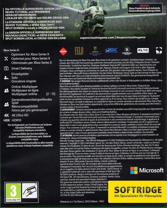 Immagine prodotto Milestone Monster Energy Supercross - Il videogioco ufficiale 5 (Xbox Series X, Xbox One X, FR, IT, DE)