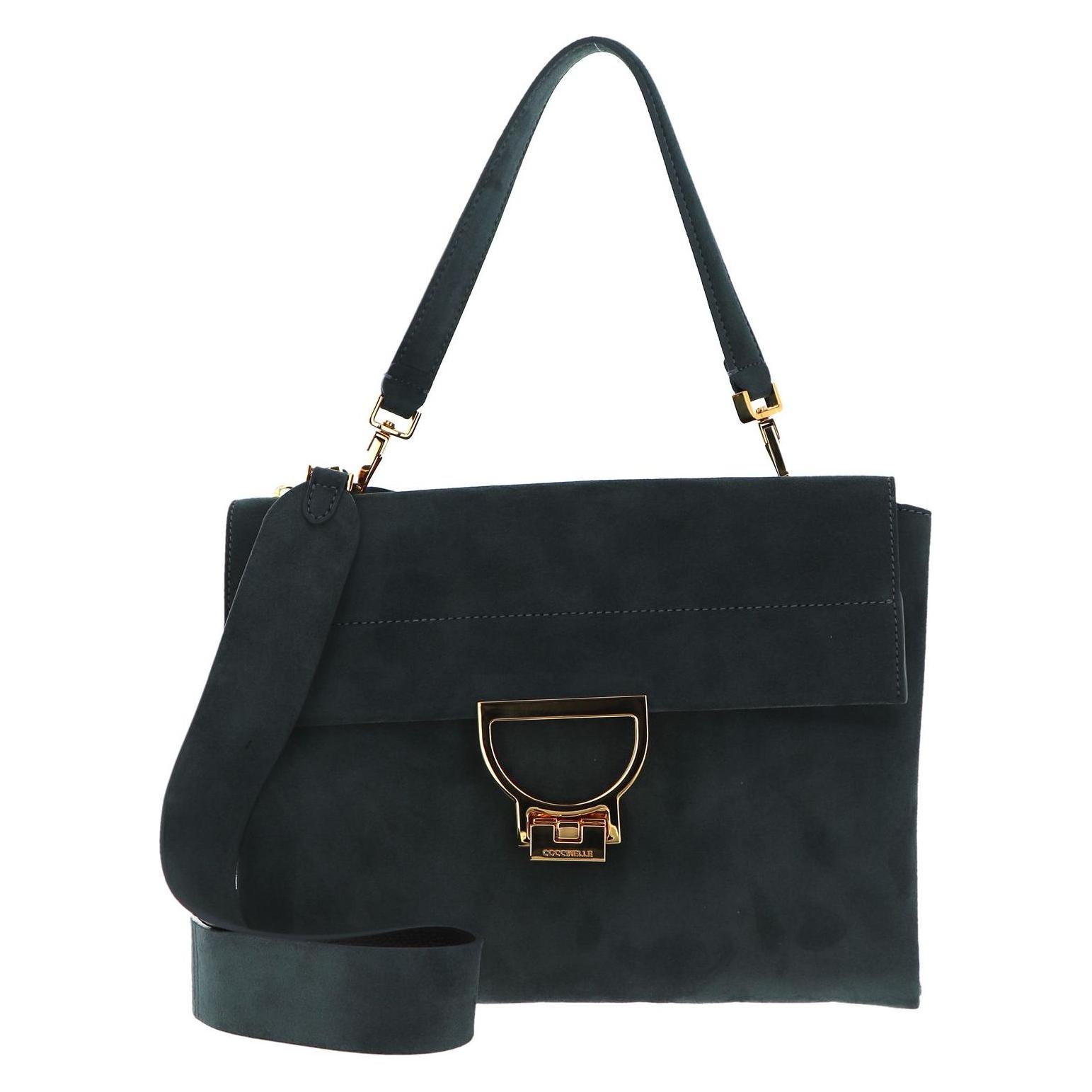 Coccinelle, Damen, Handtasche, Arlettis Suede Handbag, Grau, Blau