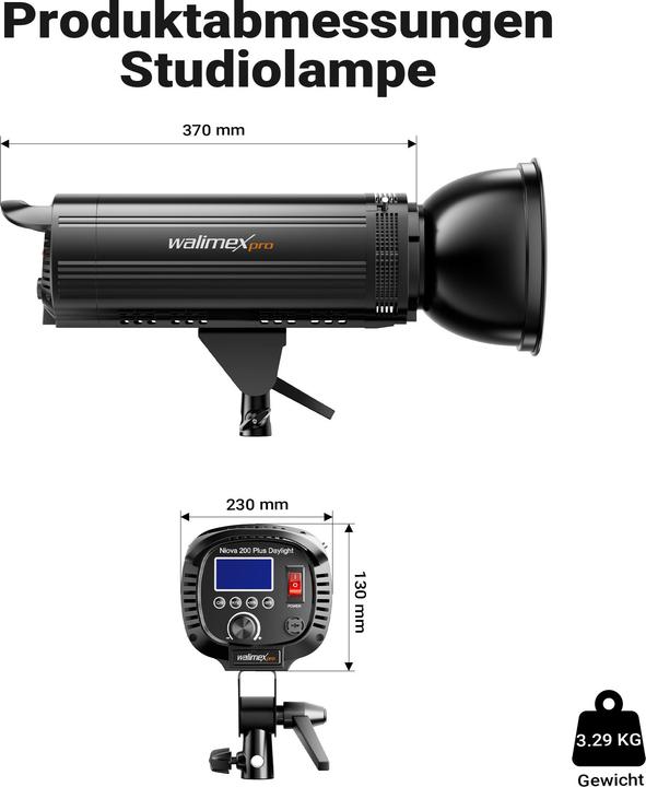 Produktbild Walimex pro LED Niova Plus DL 200 W + Stativ Set Lichtstativ Flächenleuchte (Flächenleuchte)