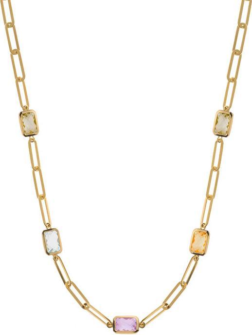 Produktbild Natsumi Schmuck Halskette Gelbgold 18K/750 Anker Farbsteine 45cm (750/18 K Gelbgold)