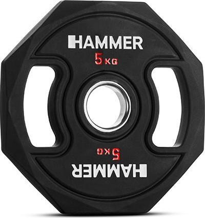 Actual product image Hammer Fitness Octagon Hantelscheibe 50 mm 5 kg (1 x 5 kg)