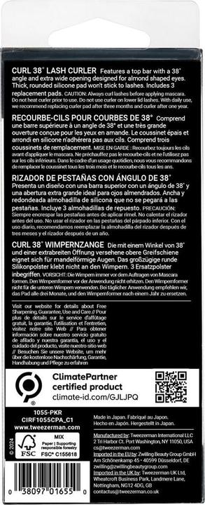 Nutritional values and ingredients Tweezerman Curl 38°