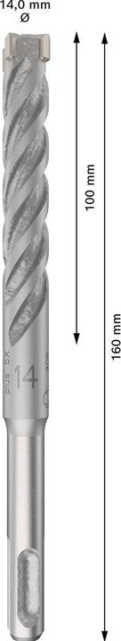 Immagine prodotto Bosch Professional Zubehör Punta a martello PRO SDS plus-5X, 14 x 100 x 160 mm (14 millimetri)