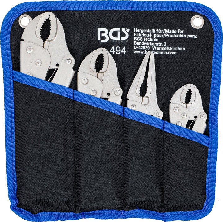 Actual product image BGS Locking Grip Pliers Set 4 pcs.