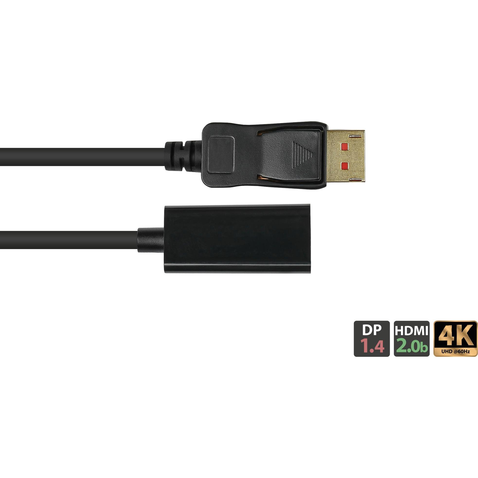 Thumbnail - Good Connections Adapter DisplayPort 1.4 Stecker an HDMI 2.0b Buchse, 4K @60Hz, vergoldete Kontakte, ca. 20cm, Good C (H...