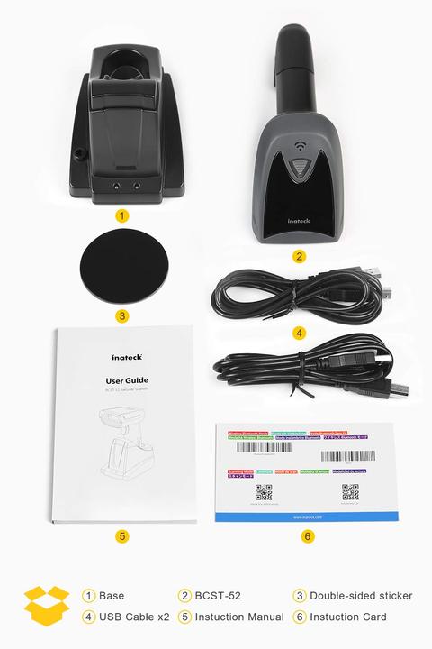 Produktbild Inateck Barcodescanner 52 black (BCST-52 black) (1D-Barcodes, 2D-Barcodes)