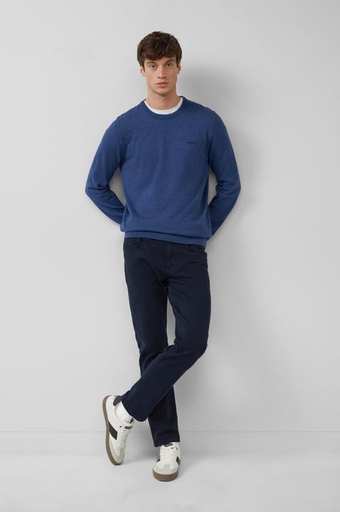 Produktbild s.Oliver Strickpullover Baumwollpullover mit Logo-Stickerei (XL)